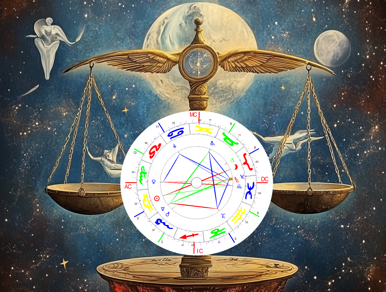 Oktober Vollmond 2025 Bild mit Radix