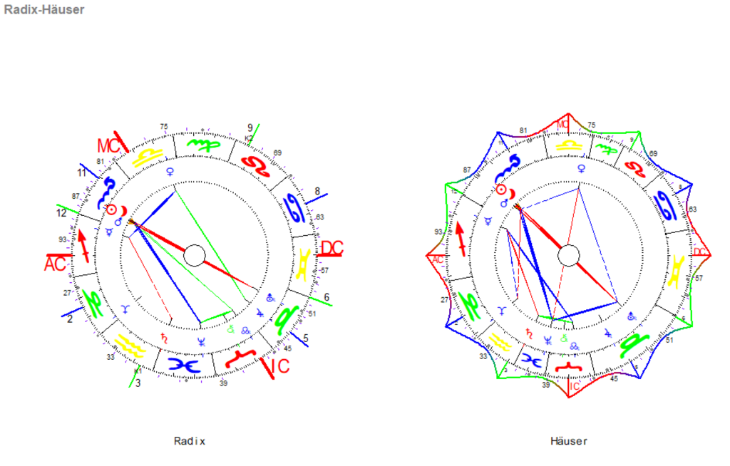 Skorpion Neumond 2023 Radix und Haeuser Grafiken
