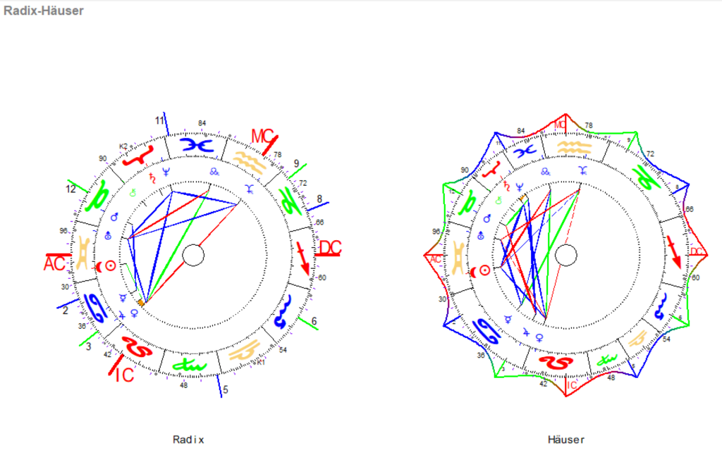 Zwillinge Neumond 2026 Radix und Haeuser Grafiken